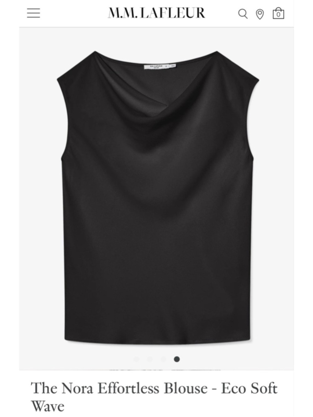 NWT MM.LaFleur Black Nora Effortless Blouse L
